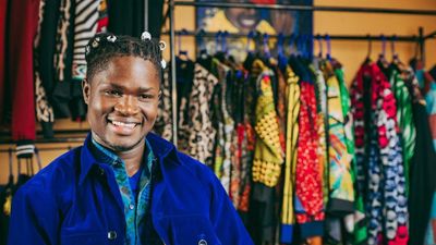 David Ochieng with clothes