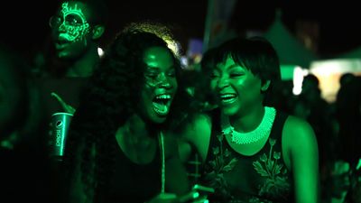 Two women celebrating in lagos nigeria 