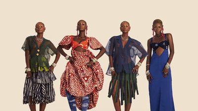 Four looks from Sisé’s debut collection titled Mowaré