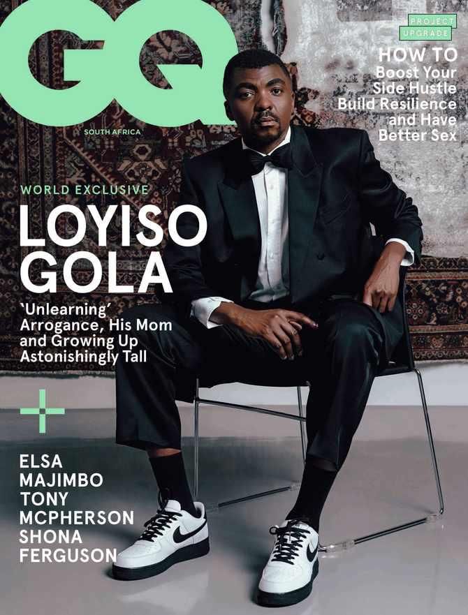A GQ South Africa magazine cover with Loyiso Gola as the cover star.
