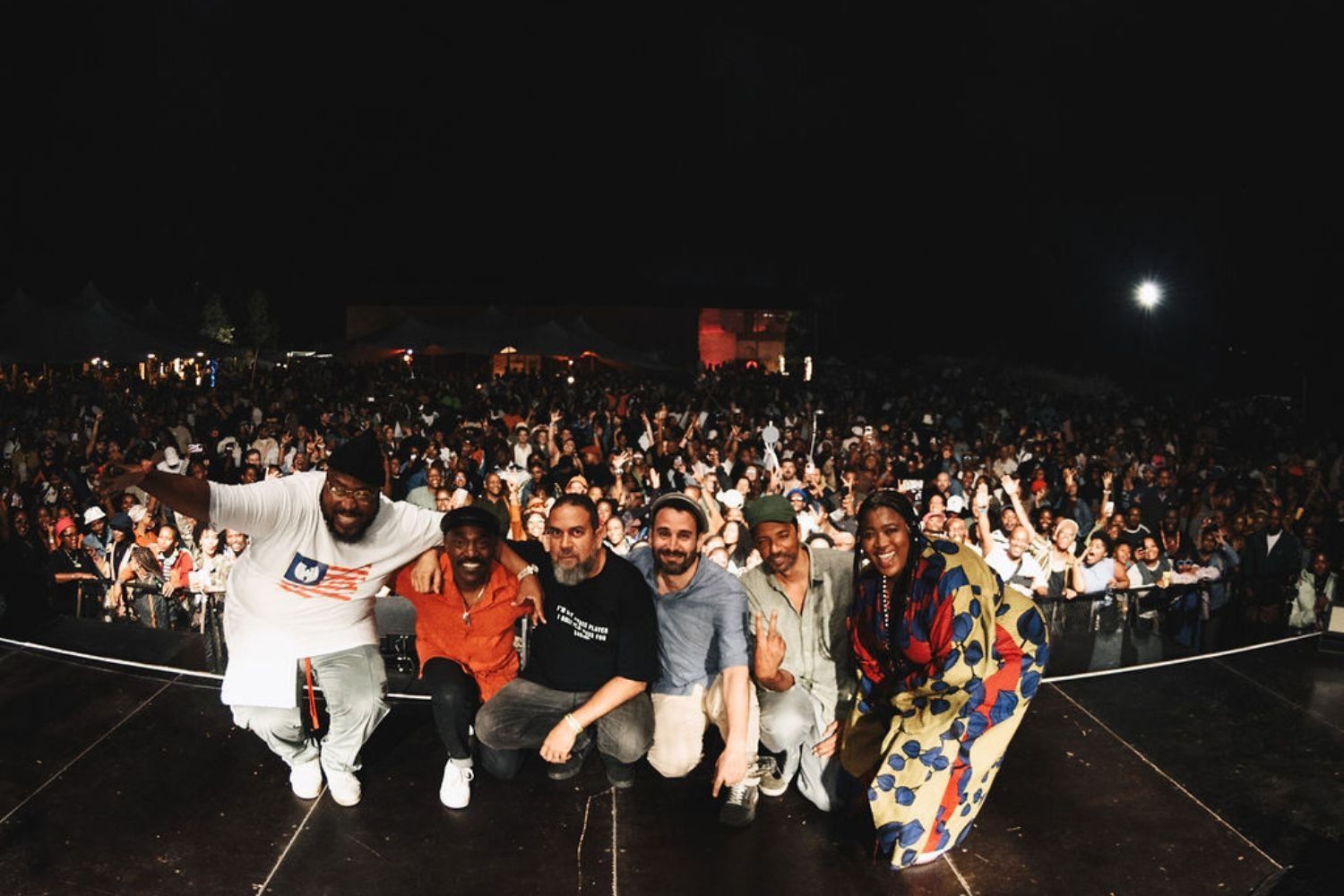Mozambican band 340ml onstage in front of a packed audience.