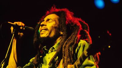 Photo of Bob MARLEY; Bob Marley performing live on stage at the Brighton Leisure Centre.