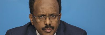 A portrait of President Mohamed Abduallahi Mohamed. 