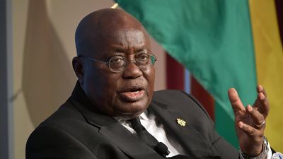 President of Ghana Nana Akufo-Addo delivers the Keynote Address for the 10th Annual Africa Development Conference at Harvard University John F. Kennedy School of Government on March 29, 2019 in Cambridge, Massachusetts.  