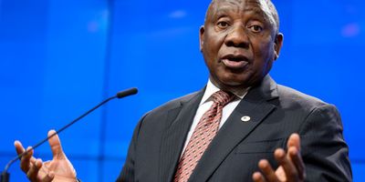 President Cyril Ramaphosa at the EU-South Africa Summit meeting on climate change in 2018. 