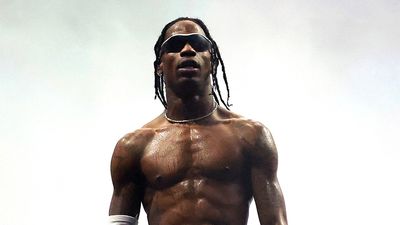 Travis Scott performs live on the main stage during day two of Wireless Festival 2023 at Finsbury Park on July 08, 2023 in London, England. 