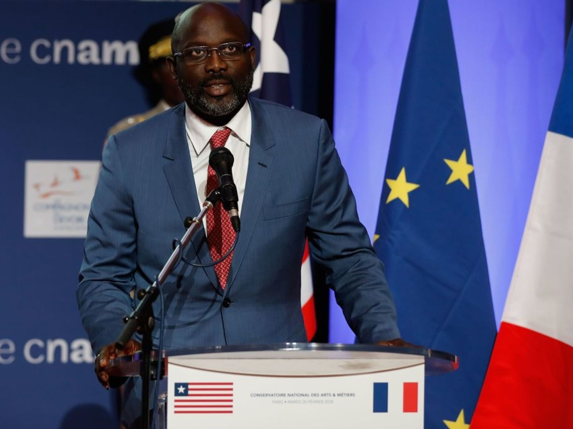 ​Liberian President George Weah pictured above.