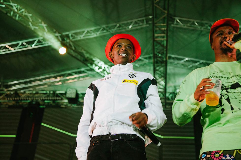 Maglera Doe Boy and one of the hosts for the main stage Scoop Makhathini. Photo by Sabelo Mkhabela.