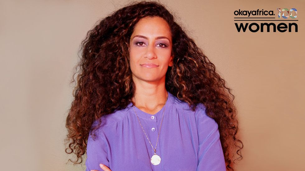 Malin Fezehai in purple shirt for 100 women