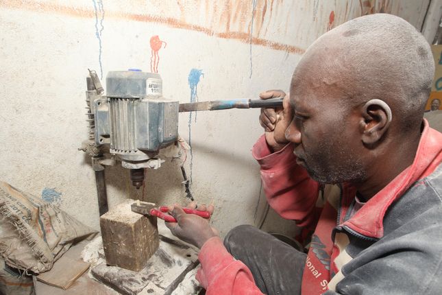 Man making products made from bones