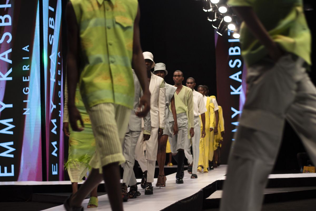 Models walking the runway during Lagos Fashion Week 2021