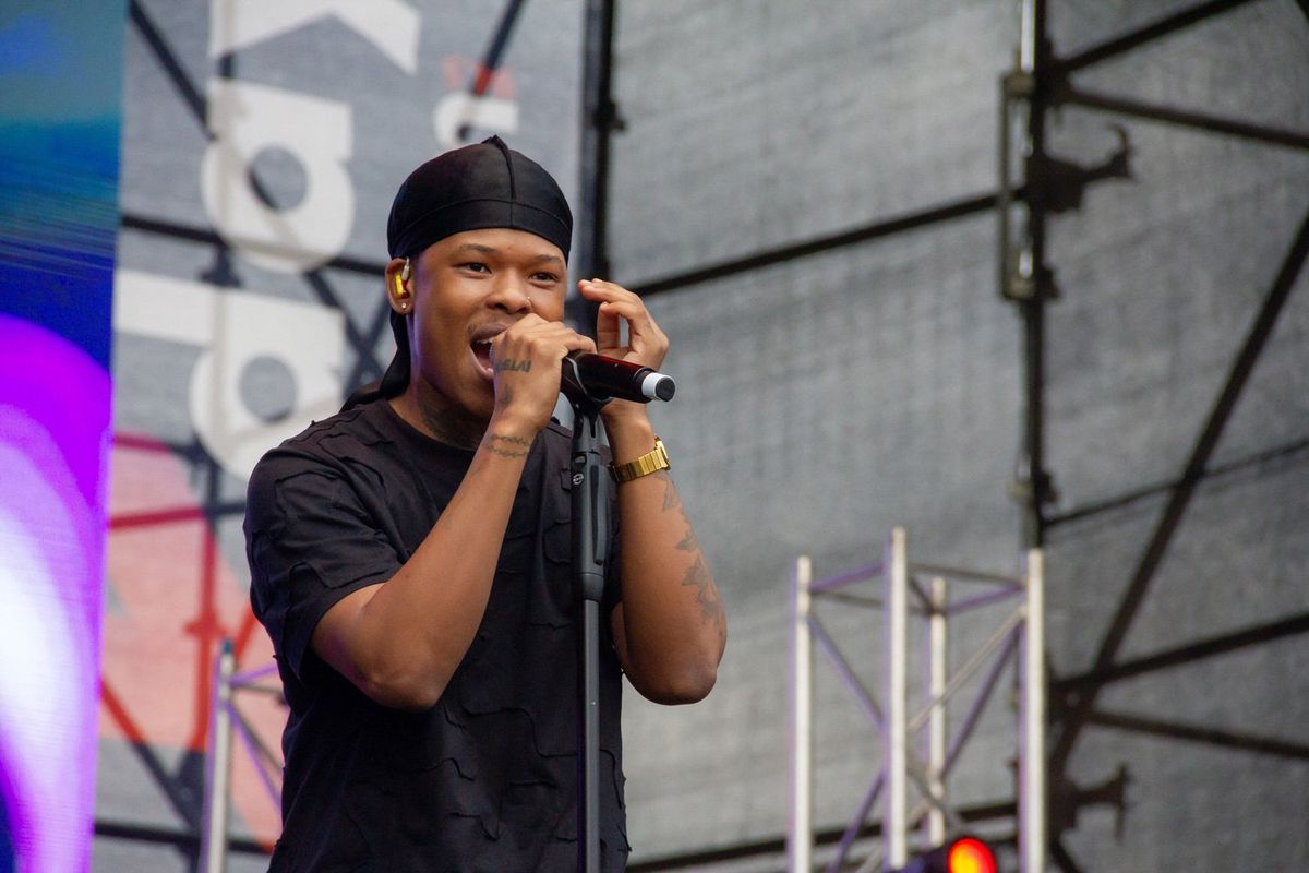 Nasty C at the Galaxy KDay at Meerendal Estates on March 04, 2023 in Cape Town, South Africa. Galaxy KDay is a summer music festival that is presented by KFM 94.5 and Samsung.