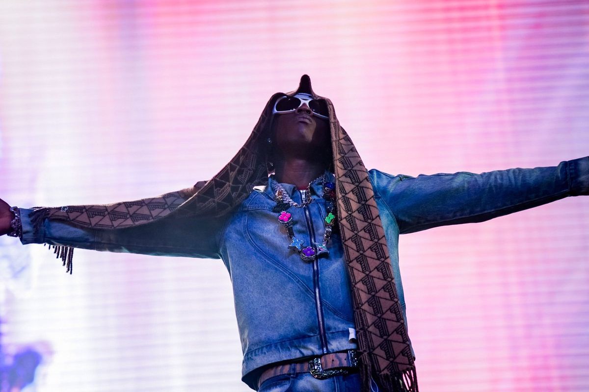 Nigerian singer, songwriter and rapper, Divine Ikubor, known as Rema performs on stage at the Primavera Sound in Porto.