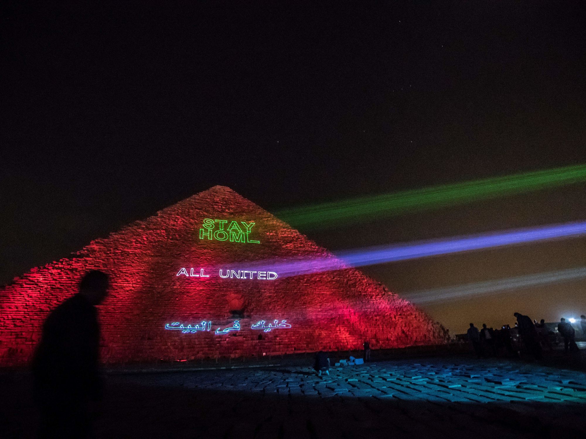 Egypt Lights Up the Great Pyramid of Giza With 'Stay Home, Stay Safe' Message