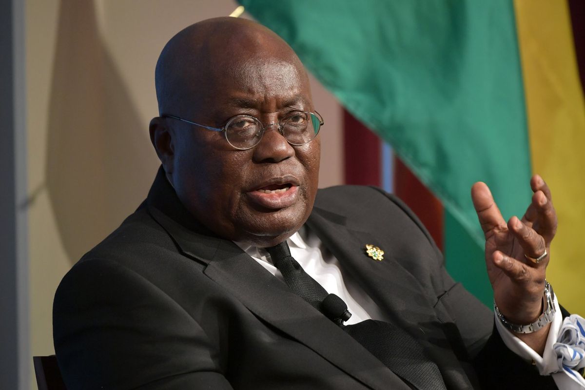 President of Ghana Nana Akufo-Addo delivers the Keynote Address for the 10th Annual Africa Development Conference at Harvard University John F. Kennedy School of Government on March 29, 2019 in Cambridge, Massachusetts.  