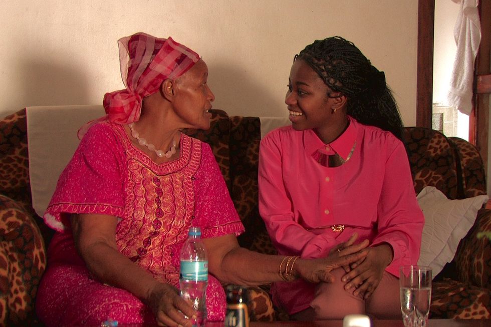 Sante and her grandmother in Tanzania.