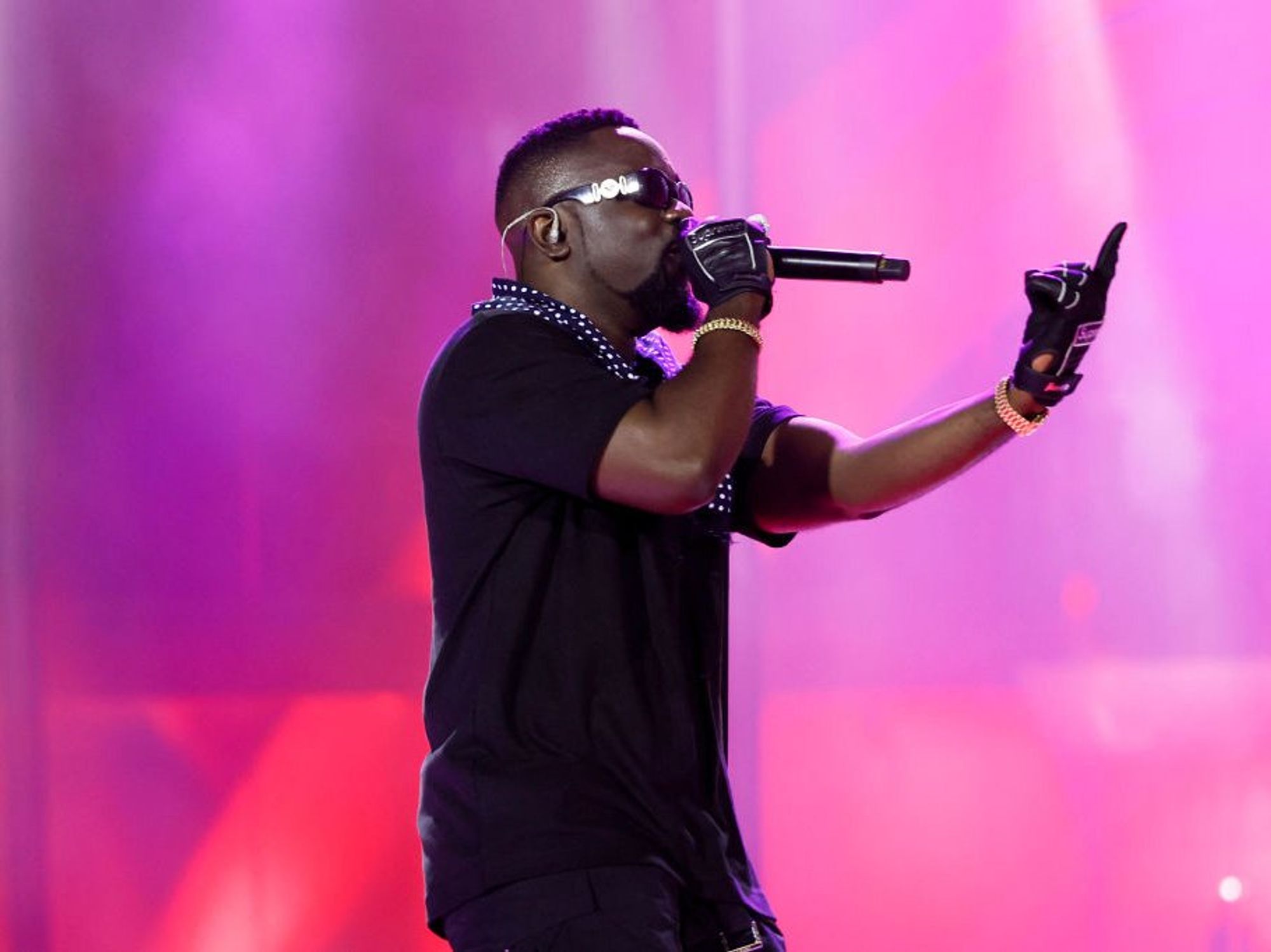 Sarkodie performs on stage during Global Citizen Festival.