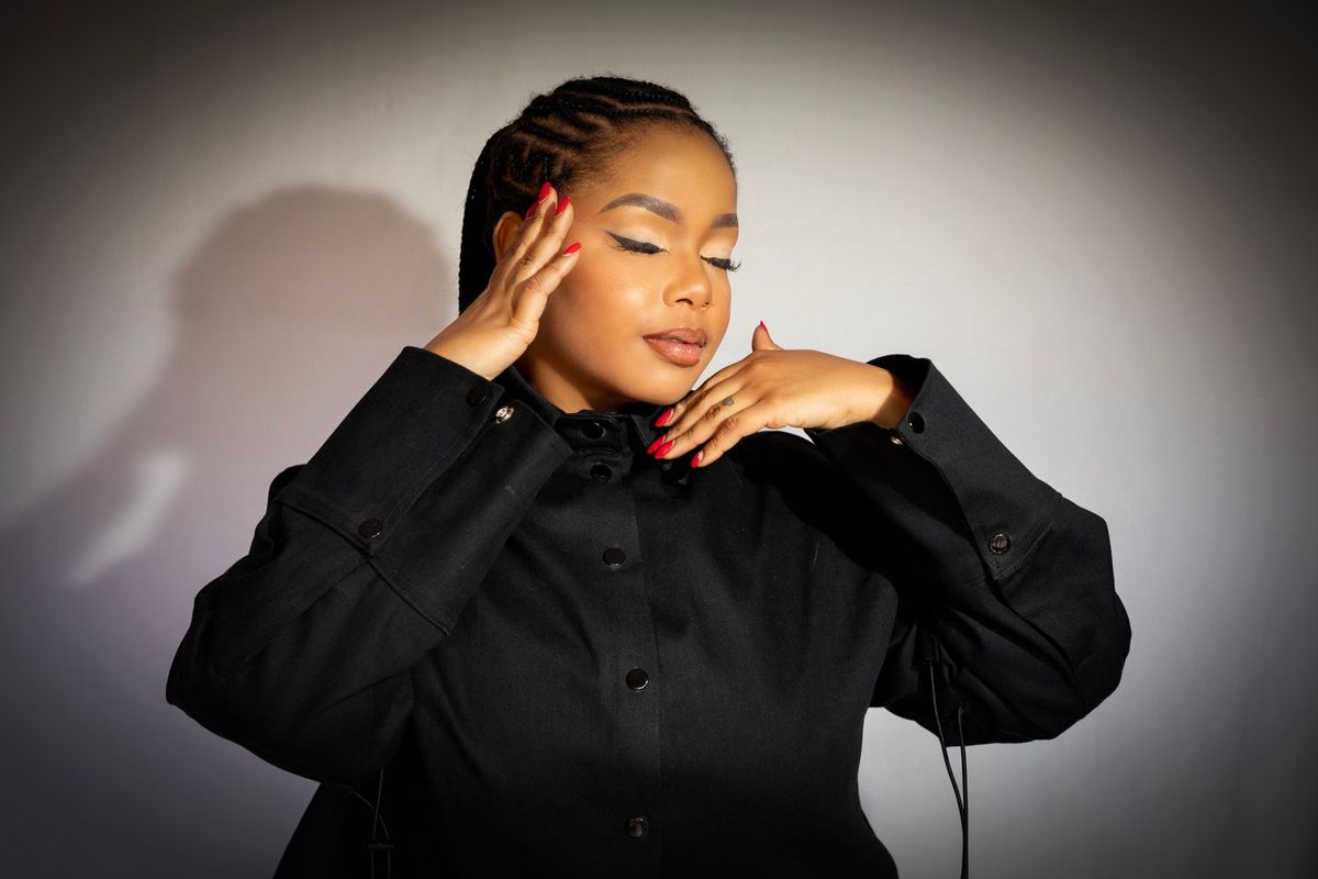 Shekhinah poses in a promotional image for her new single, “Risk.”