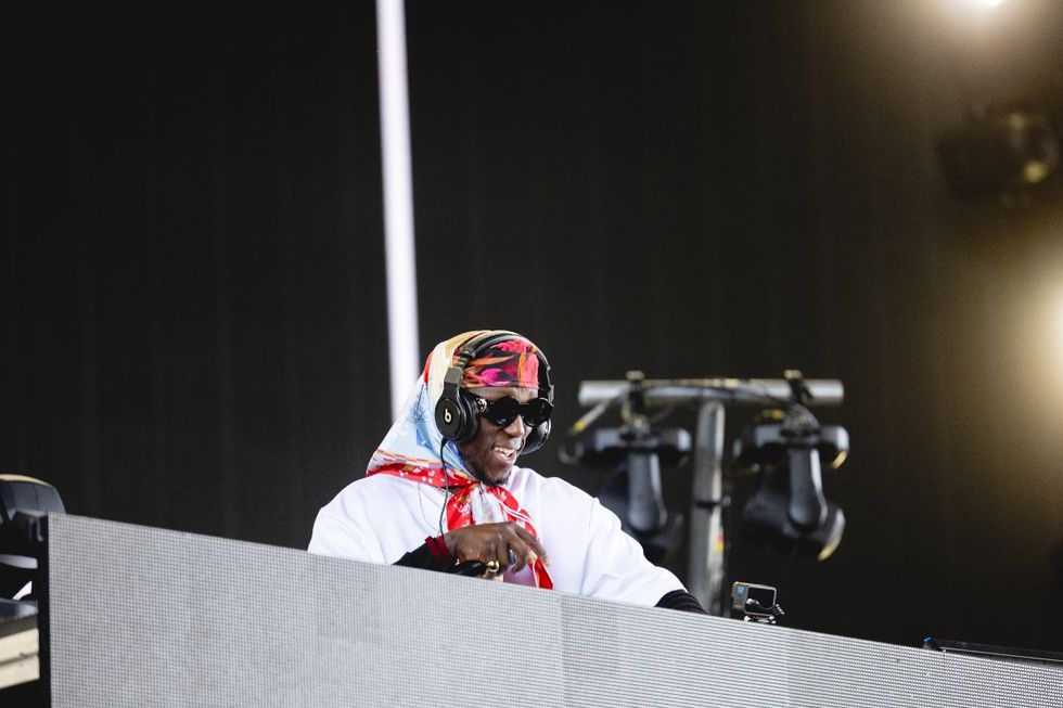 SPINALL performs at the Sahara Stage at the 2024 Coachella Valley Music And Arts Festival weekend 1 day 3 at Empire Polo Club on April 14, 2024 in Indio, California.