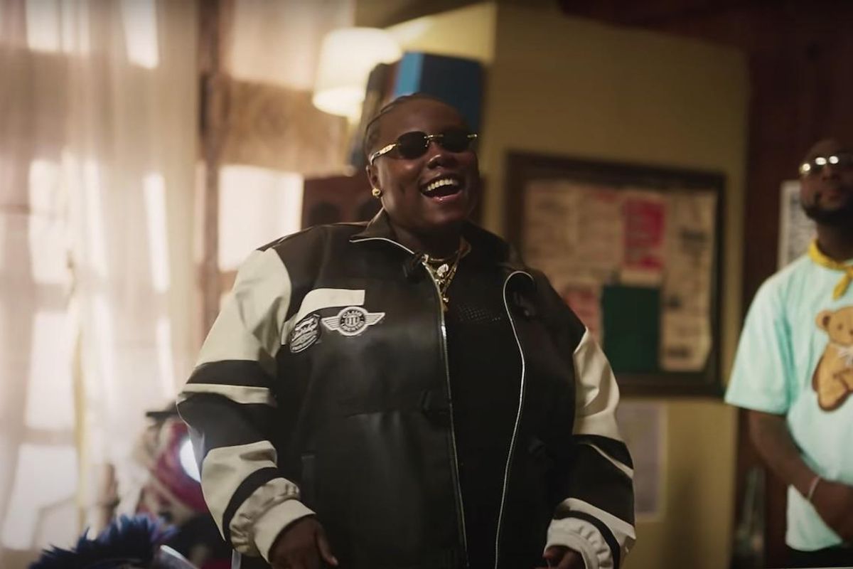 ​Teni and Davido in "For You" music video.