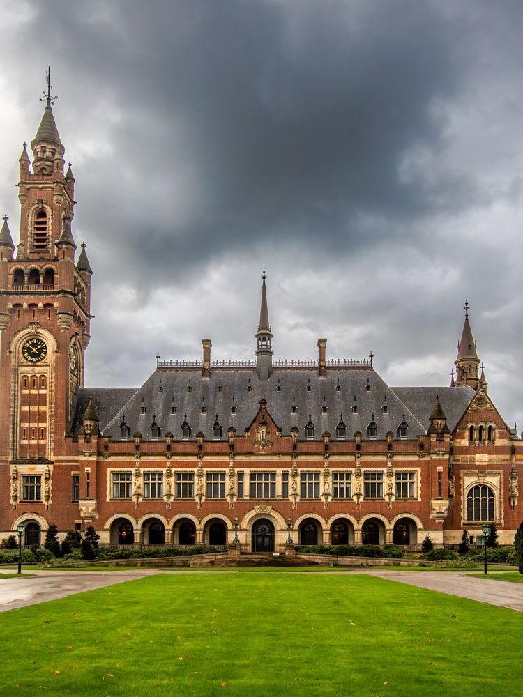 The Peace Palace is an international law administrative building in The Hague, the Netherlands. It houses the International Court of Justice.
