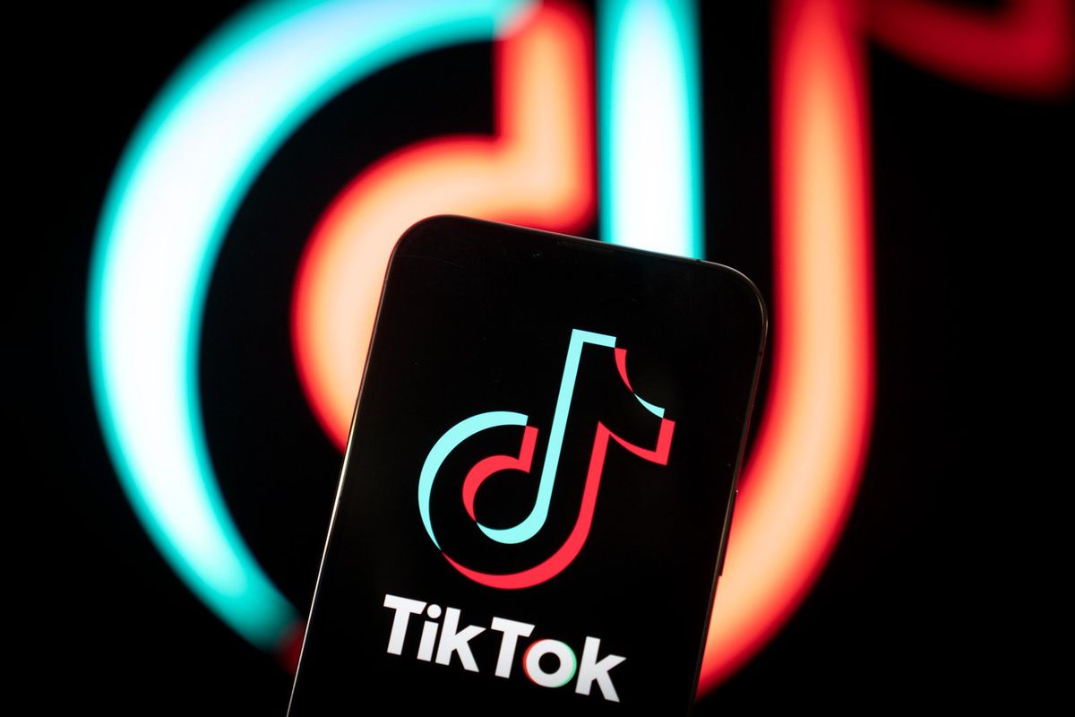 The TikTok logo is seen on a mobile device in this illustration photo in Warsaw, Poland on 14 July, 2023. 