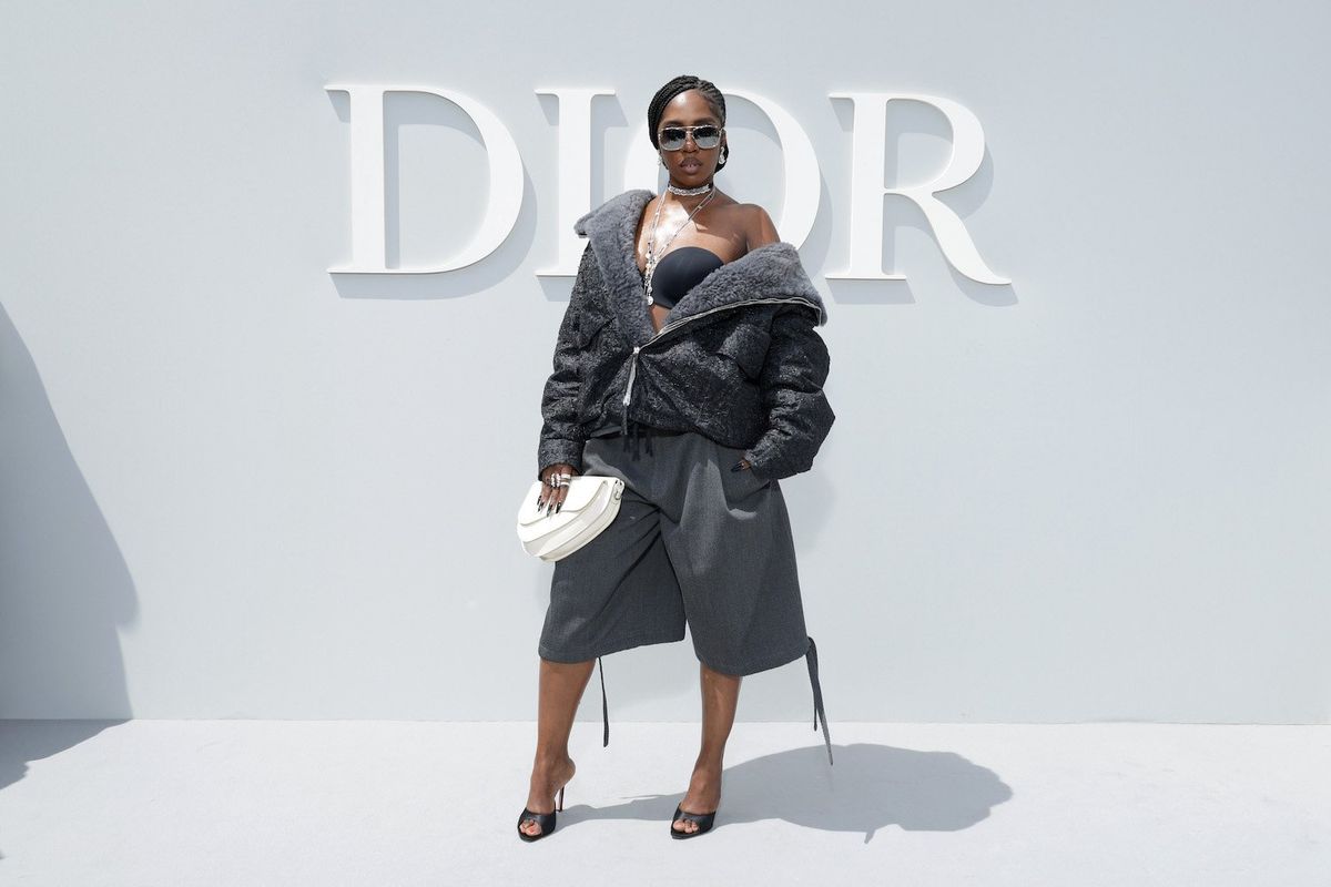 Tiwa Savage attends the Dior Homme Menswear Spring/Summer 2024 show as part of Paris Fashion Week  on June 23, 2023 in Paris, France.