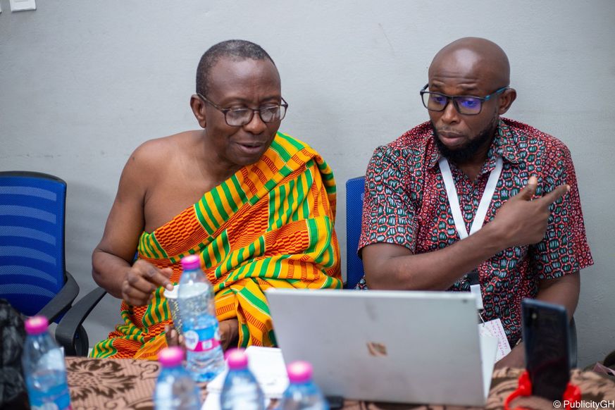 Two attendees of this year\u2019s AfroCuration event, which incorporated the language groups of Gurune, Twi, Bagbani, Ewe and Moore.