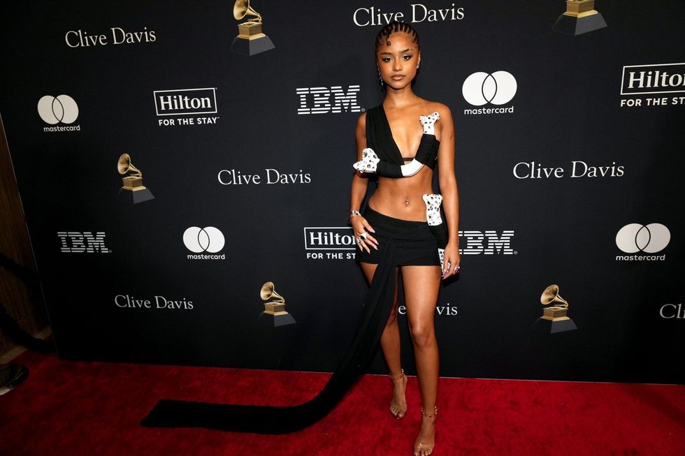 Tyla attends the 66th GRAMMY Awards Pre-GRAMMY Gala & GRAMMY Salute To Industry Icons Honoring Jon Platt at The Beverly Hilton on February 03, 2024 in Beverly Hills, California.