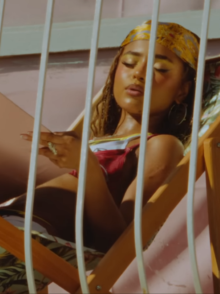 Tyla in the music video for “Jump.”