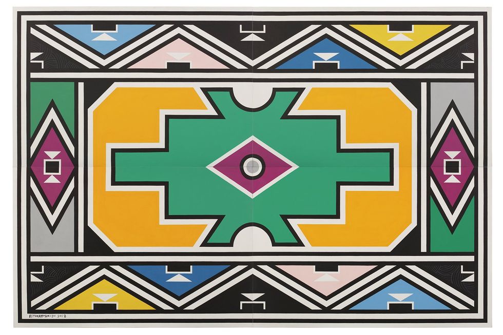 \u200b"Mahlangu, Ndebele - Abstract." Giants: Art from the Dean Collection of Swizz Beatz and Alicia Keys will debut at the Brooklyn Museum from February 10 - July 7, 2024.