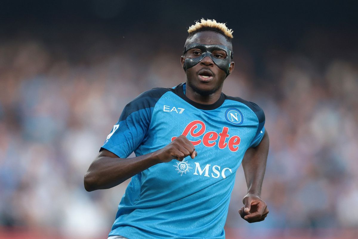Victor Osimhen of SSC Napoli during the Serie A match between SSC Napoli and ACF Fiorentina at Stadio Diego Armando Maradona on May 07, 2023 in Naples, Italy.