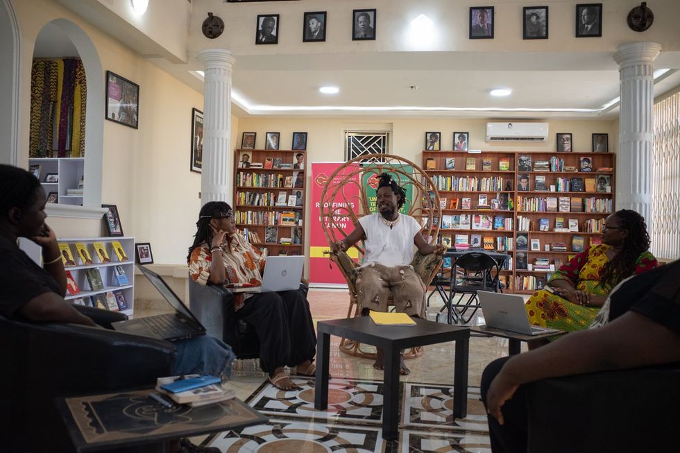 West African Writers Residency Programme cohort in a private critique session.