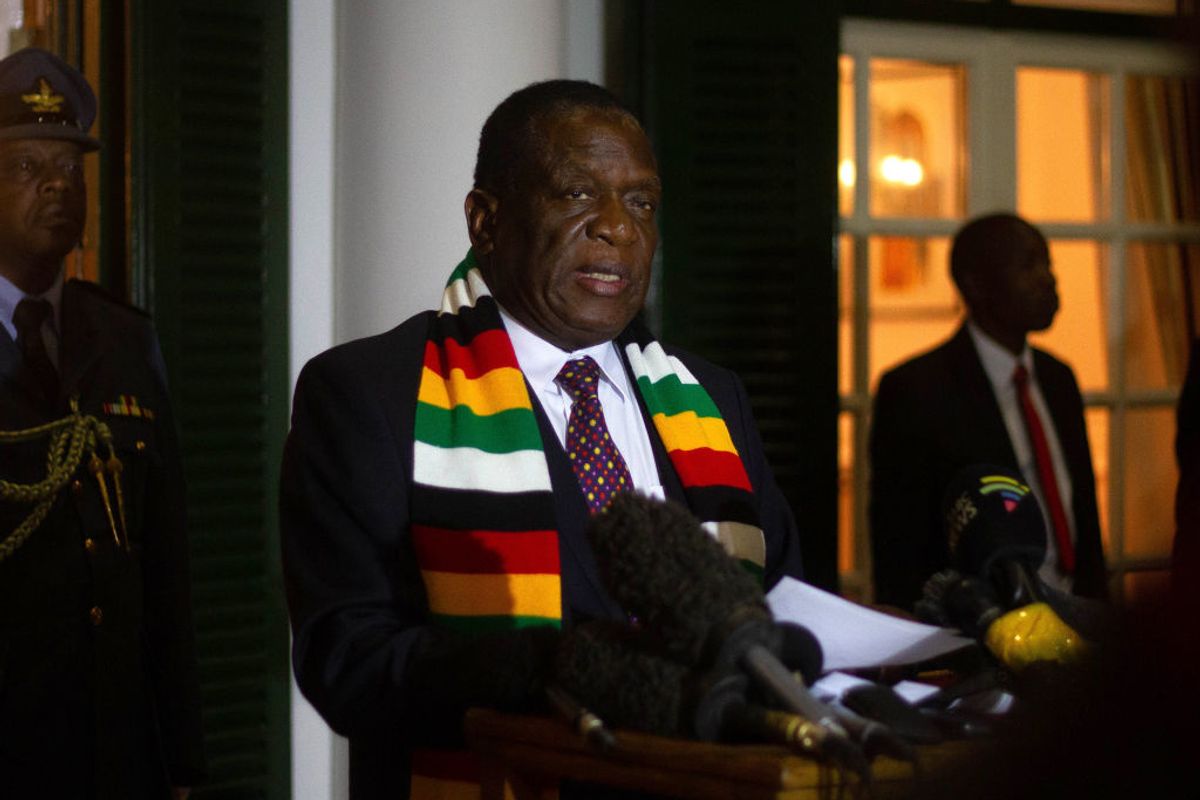 Zimbabwe's president Emmerson Mnangagwa. 